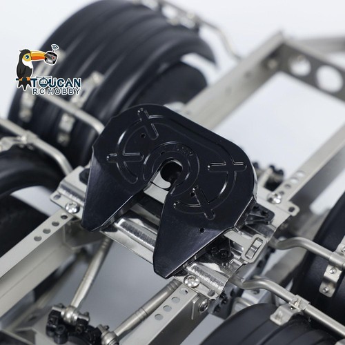 Metall 1/14 2Achsen Wandler Dolly Sattelkupplung für RC Dumper Truck Sattelanhänger - Bild 9 von 12