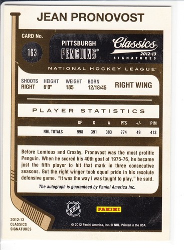 2012-13 Panini Classics Signatures Hockey You Pick Autographs - Picture 274 of 320