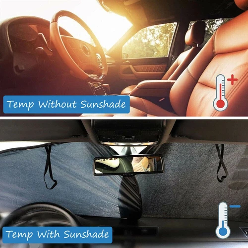 75''x 35'' Universal Folding Front Rear Car Window Sun Shade Auto Visor Cover - Picture 6 of 12