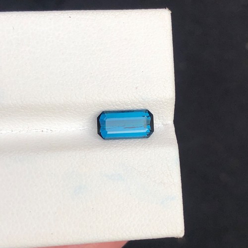 Natural 1.20 Ct Ink Blue Tourmaline Emerald Cut Gemstone For Ring - Picture 6 of 6