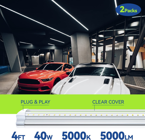 PAQUETE DE 4 FT LUZ LED TIENDA 5000K Accesorio de luz diurna utilitario Luces de techo Garaje - Imagen 2 de 8