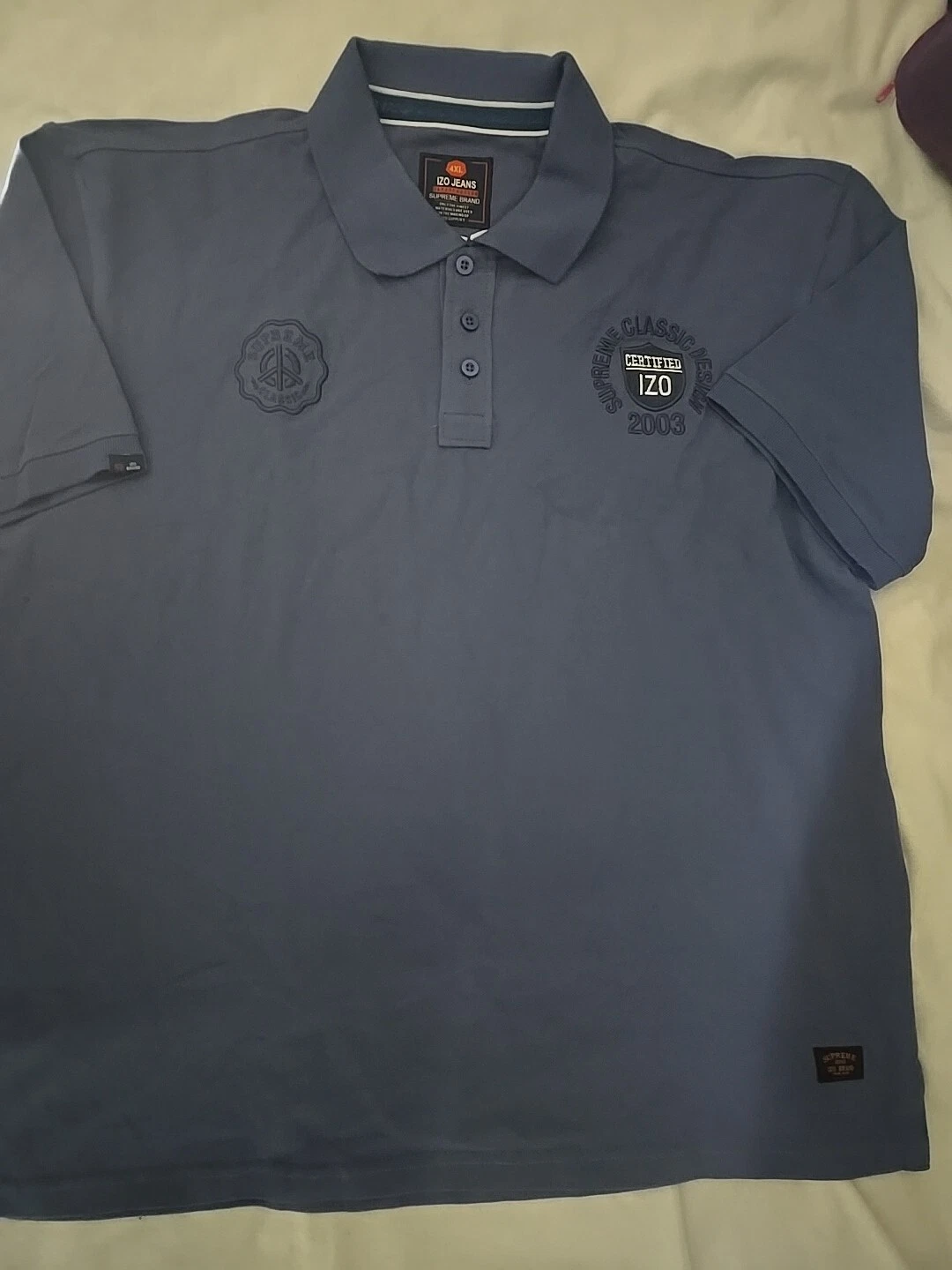 Polo homme IZOD 4XL bleu suprême manches courtes