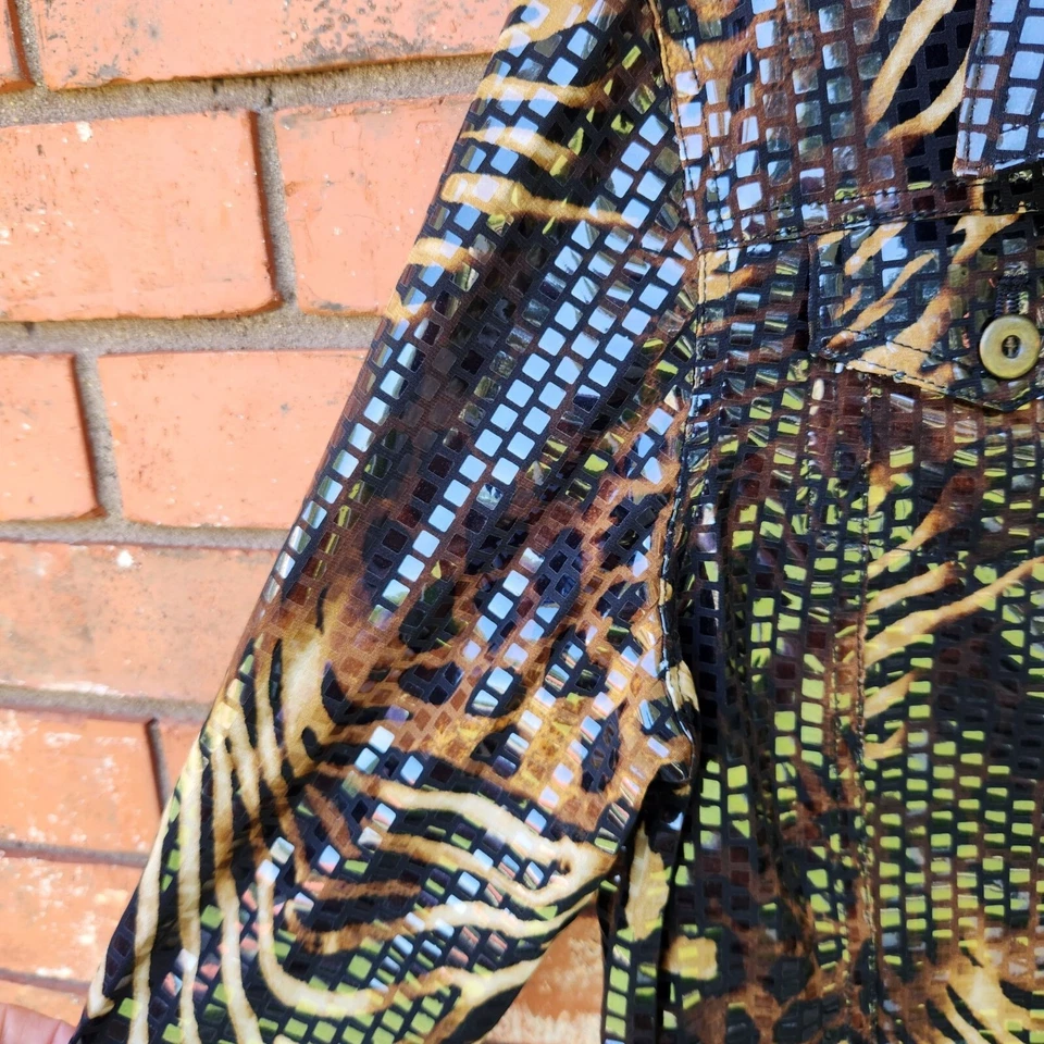 Ruby Rd. Chaqueta Bomber Damas Estampado Animal Texturizado Talla 14 EXCELENTE ESTADO Foto 4 de 4