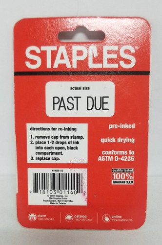 Staples Past Due Stamp - Picture 2 of 2