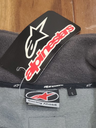 Alpinestars Astar Fleece Grey 1/4 Pull Zip Mock Jacket Men's L Embroidered Logo - Picture 7 of 10