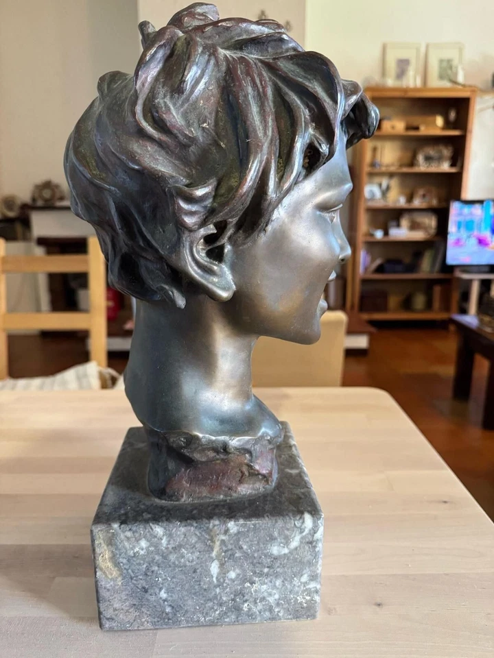 Licco Scultura busto Vincenzo Gemito 32cm bronzo Fonderia Gemito (Napoli) - Immagine 3 di 4