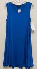 NWT, KAREN KANE DRESS-Blue Rayon Knit Sleeveless, MAGGIE DRESS, Scoop Neck, Med.