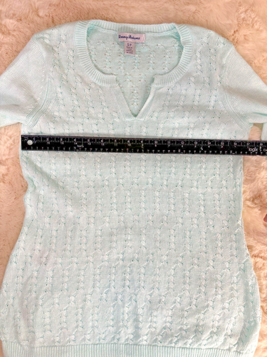 Tommy Bahama Blue Linen 100% Coastal Knit Sweeter Pullover light weight Size S - Bild 7 von 10