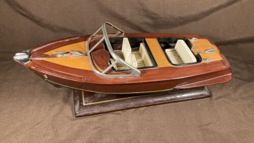 Vintage Chris Craft Style Holzmodell 40er 50er Jahre Schnellboot tolles Dekor - Bild 5 von 16