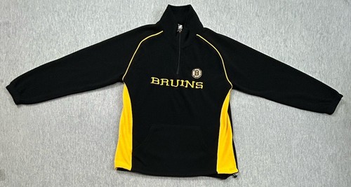 Boston Bruins Fanatics Pullover Men Large Black Half Zip Sweater Pullover NHL