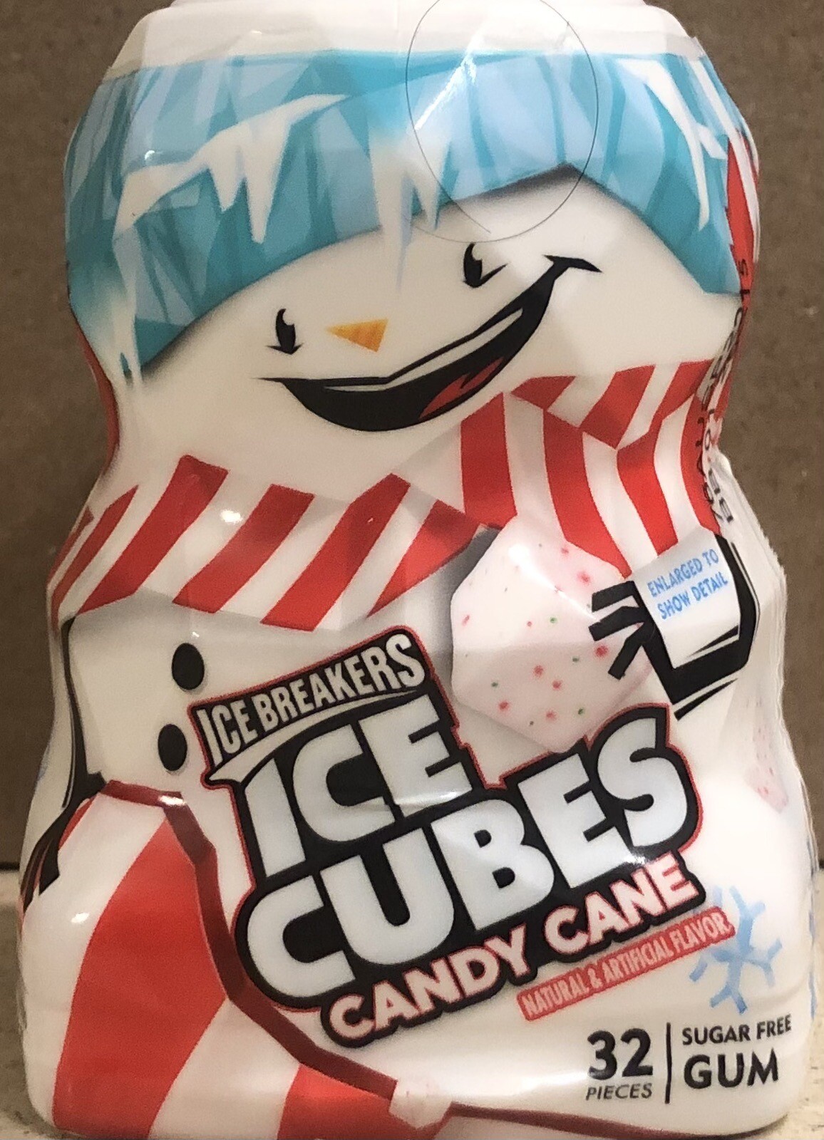 Ice Breakers Ice Cubes Candy Cane Snowman Sugar Free Flavored Gum 32