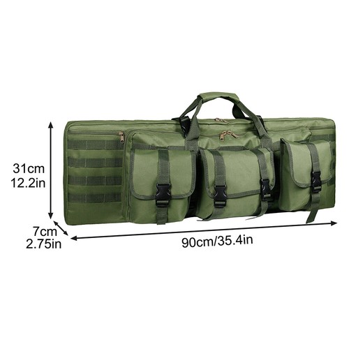 Tactical Double Rifle Bag Gun Range Padded Soft Carbine Backpack Carry Case BLAK - Picture 13 of 20