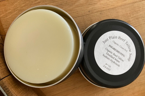 Just Plain Unscented Beef Tallow Soap In Reusable Screw Top Tins, Lot 2 - Picture 2 of 3