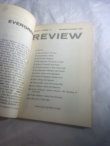 1960: EVERGREEN REVIEW - Nov/Dec - Jerry Tallmer, Samuel Beckett, Klaus Roehler+ - Picture 21 of 21