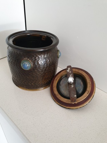 ENGLISH ARTS AND CRAFT HUMIDOR RUSKIN JEWELS - Picture 5 of 7