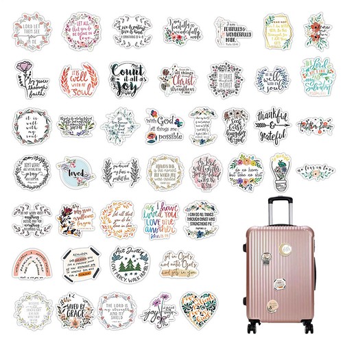 100pcs Jesus Christian Stickers Inspirational Bible Verse Faith Stickers