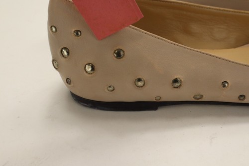 VALENTINO Shoes Women's EU 37 Leather Studs Ballerina Flat Almond Toe - Picture 11 of 12
