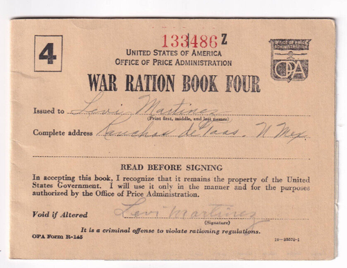Office Price Administration War Ration Book Three #22222 S & Book Four #133486 Z - Picture 6 of 8