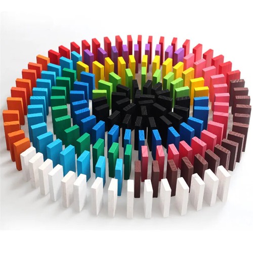 100/200/300/500 PCS Rainbow Domino Building Blocks Toy for Educational Toy - Picture 5 of 17