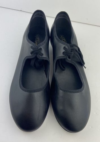 So Danca Black Lace Up Tap Dance Show Shoes, Leather Soles, Size M10.5L. VGC. - Picture 3 of 11