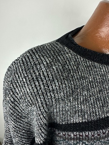 Maglione sci ritagliato vintage anni 90 UOMO XL relaxed grigio erica geometrico slouchy - Foto 9 di 13