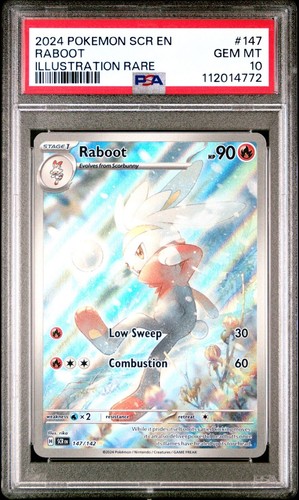 2024 POKEMON SCR EN-STELLAR CROWN ILLUSTRATION RARE #147 RABOOT PSA 10