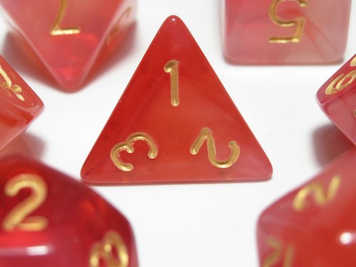 NEW RPG / D&D Dice Set of 7 - Pale Moon Red - Picture 4 of 9