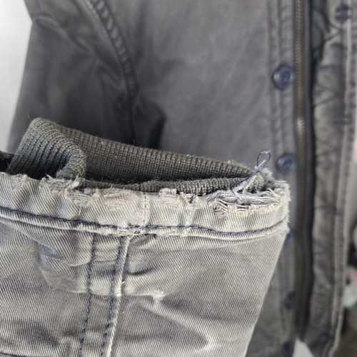 Abercrombie & Fitch Adirondack Jacket Sherpa Lined Grey Distressed Men Med HEAVY - Picture 11 of 15