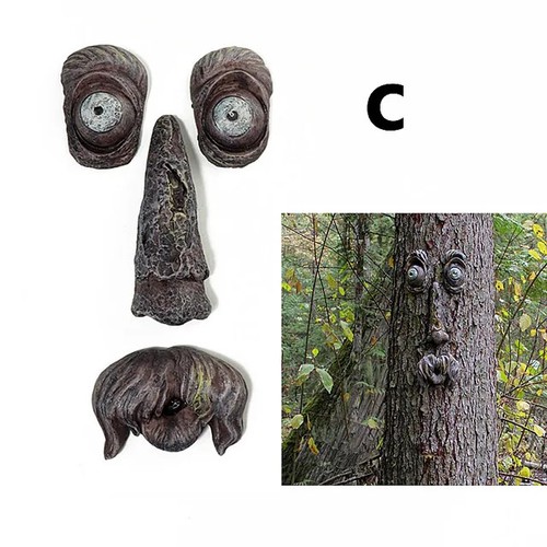 Old Man Tree Hugger Garden Yard Art Decor Outdoor Sculpture Whimsical Face Decor - Picture 10 of 15