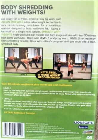JILLIAN MICHAELS: Shred-It With Weights DVD HEALTH EXERCISE FITNESS BRAND NEW R0 - Picture 2 of 2