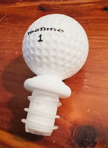 Botella de bola de golf Tee Time 1 tapón de vino bola acrílica sello de silicona sin usar - Imagen 3 de 6