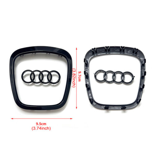 Glänzend Lenkrad Emblem Abzeichen + Trim Rahmen für Audi A3 8P A4 A6 C6 Q5 08-12 - Bild 9 von 9