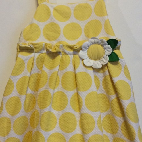 Vestido Solero Niñas Gymboree Talla 18 24 Mo Lunares Amarillo Blanco Pop de Margaritas - Imagen 5 de 5