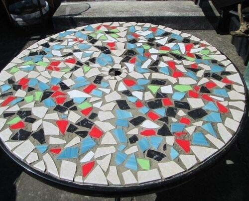 60 " Schwarz Marmor Kaffee Table Top Multi Mosaik Inlay Stein Kunst Garten - Bild 2 von 10