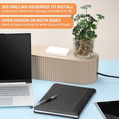 Cord Hider Organizer Decorative Strip Box, White, 2 Pcs, Large - Photo 3/6