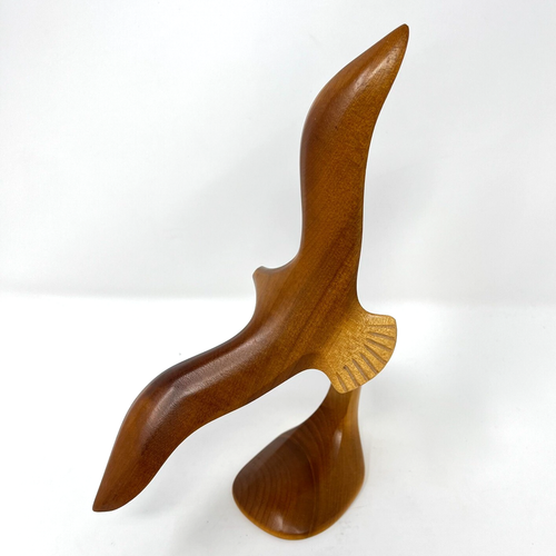 MCM Myrtlewood Oregon Holz Möwe Vogel im Flug Skulptur mit drehbarem Sockel - Bild 3 von 7