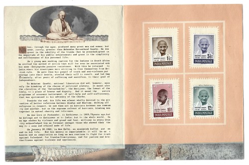 Ghandhi memorial stamps stuck down in booklet