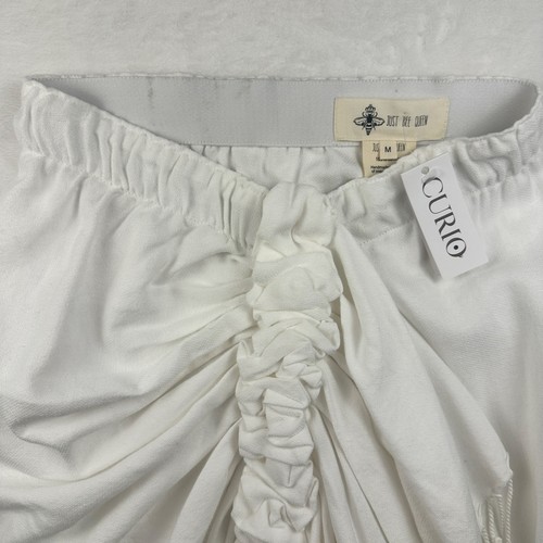 Falda envolvente acanalada Just Bee Queen Tulum blanca Madi con flecos talla M Boho Resort - Imagen 12 de 15