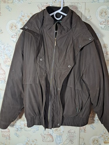 Weatherproof Chocolate L-Mens Full Zip Jacket Chore Coat Suede Bomber Insulated - Picture 2 of 13