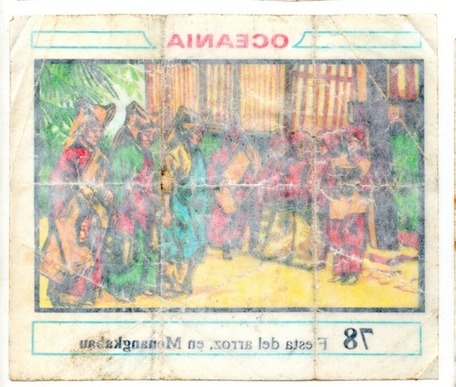 FIESTA DEL ARROZ MENANGKABAU #78 CROMO OCEANIA 1968 DUNKIN RECUPERADO DE ALBUM - Imagen 2 de 2