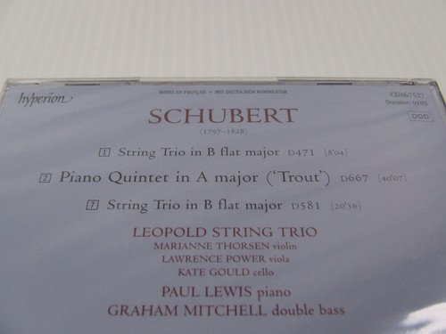 Franz Schubert - Trout Quintet, String Trios D581 & D471 (CD, 2006 Hyperion) - Picture 4 of 6