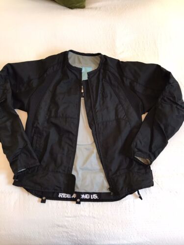 ICON Women's Merc Jacket Large Motorcycle Riding Safety - Back Armor Padding - Picture 2 of 11