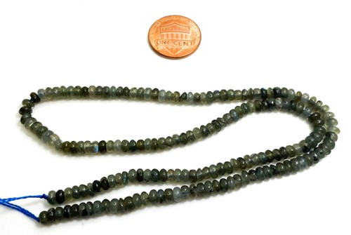Cuentas de piedras preciosas labradorita gris natural pulida suave 2 mm x 4 mm RD34 - Imagen 3 de 3