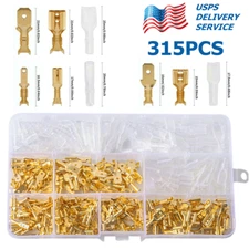 315PCS Insulated Electrical Wire Terminal Crimp Spade Connector Sleeve Mixed Kit
