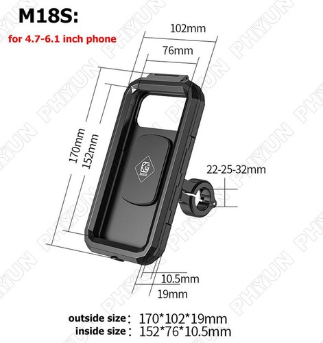 Motorcycle Wireless Charger Holder Type C Fast Charge Cellphone Case Waterproof - Picture 3 of 20