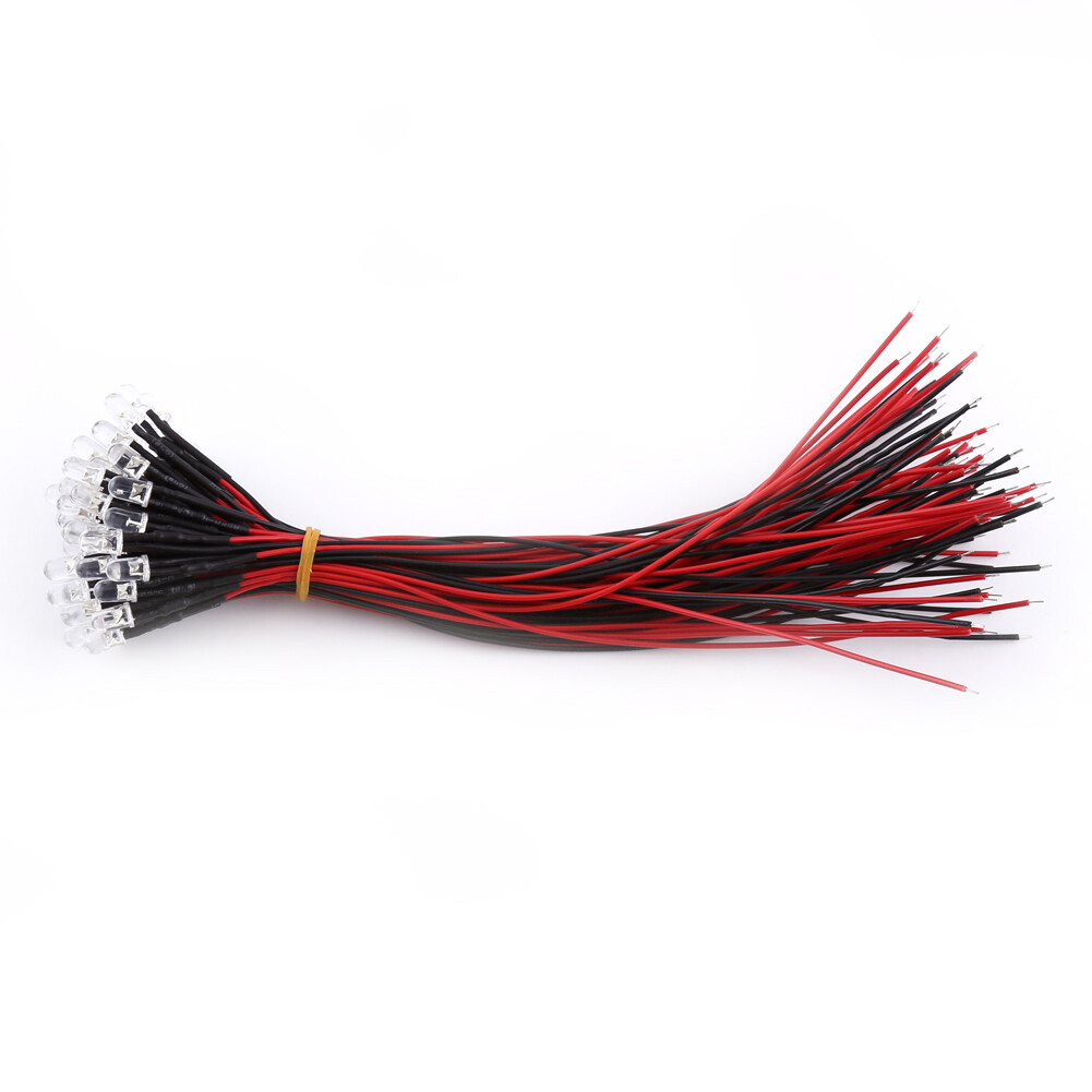 Uxcell 10Pcs 5mm Pe Wied LED, Fast Flashing DC9-12V Clea