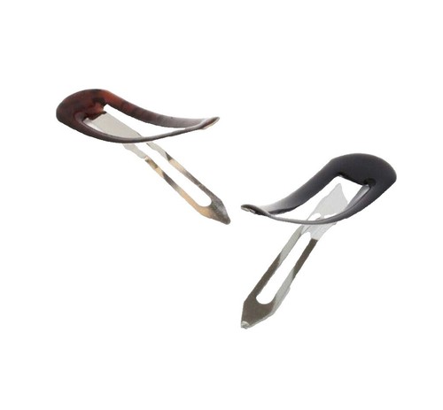 Pinzas para el cabello grandes recubiertas de plástico de 9 cm 2 piezas Empuñaduras para dormir Bendie Tort/negras - Imagen 9 de 9