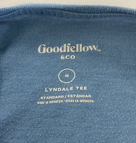 Camisa Goodfellow Adulto Mediana Azul Lyndale Algodón Suave Mangas Cortas Camiseta Lisa - Imagen 3 de 5