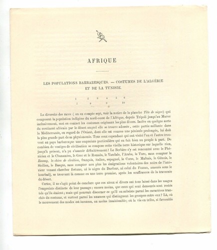 Antique Print Litho BARBARIANS OF  ALGERIA & TUNISIA 1888 Le Costume Historique - Picture 2 of 2