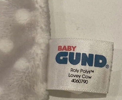 Gund Baby Gray White Roly Polys Huggybuddy Plush Cow Security Lovey Blanket - Picture 3 of 5